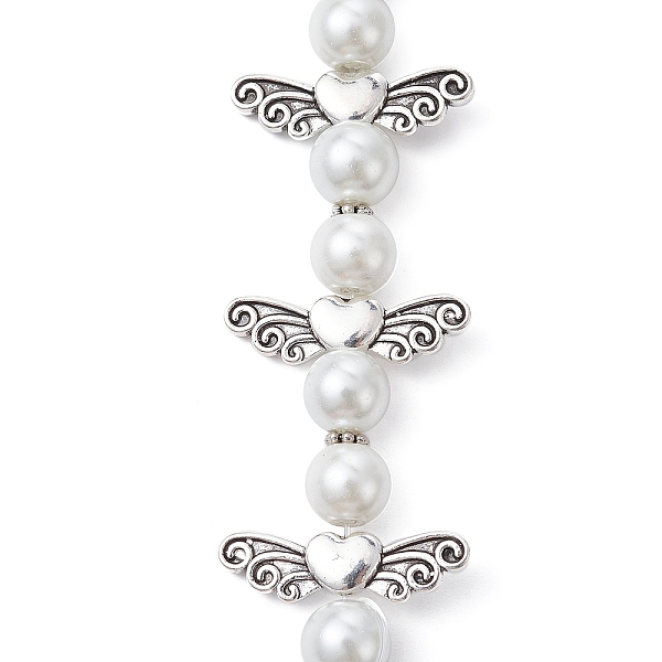 PandaHall Angel Fairy Shape Glass Pearl Beads Strands, with Tibetan Style Alloy Wing Beads and Nylon Wire, WhiteSmoke, 23x23.5x8mm, Hole..., White
PandaHall Angel Fairy Shape Glass Pearl Beads Strands, with Tibetan Style Alloy Wing Beads and Nylon Wire, WhiteSmoke, 23x23.5x8mm, Hole..., White