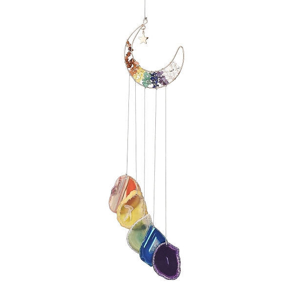 PandaHall Brass Wire Wrapped Chakra Natural Gemstone Chips Hanging Ornaments, Natural Agate Plate Tassel Wind Chime for Home Outdoor...
PandaHall Brass Wire Wrapped Chakra Natural Gemstone Chips Hanging Ornaments, Natural Agate Plate Tassel Wind Chime for Home Outdoor...