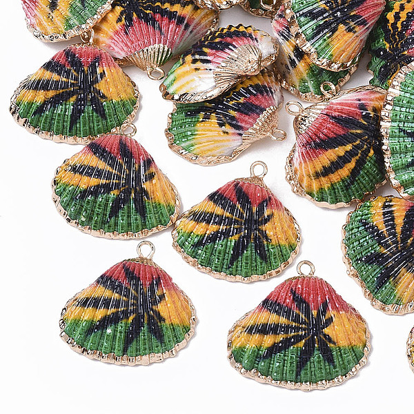 PandaHall Electroplate Printed Natural Scallop Shell Pendants, Sea Shell Pendants, with Brass Loops, Leaf Pattern, 22~27x23~29x8~10mm, Hole...
PandaHall Electroplate Printed Natural Scallop Shell Pendants, Sea Shell Pendants, with Brass Loops, Leaf Pattern, 22~27x23~29x8~10mm, Hole...