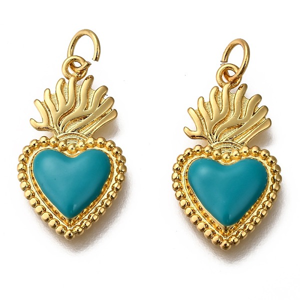 PandaHall Golden Tone Brass Enamel Pendants, with Jump Rings, Long-Lasting Plated, Heart, Dark Cyan, 22x12x3mm, Hole: 3.5mm Brass+Enamel...
PandaHall Golden Tone Brass Enamel Pendants, with Jump Rings, Long-Lasting Plated, Heart, Dark Cyan, 22x12x3mm, Hole: 3.5mm Brass+Enamel...