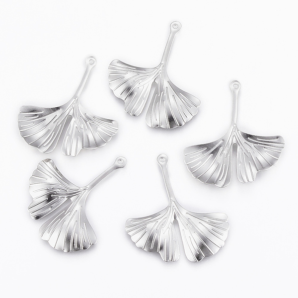 PandaHall 304 Stainless Steel Pendants, Ginkgo, Stainless Steel Color, 29x25x2mm, Hole: 1mm 304 Stainless Steel Leaf
PandaHall 304 Stainless Steel Pendants, Ginkgo, Stainless Steel Color, 29x25x2mm, Hole: 1mm 304 Stainless Steel Leaf