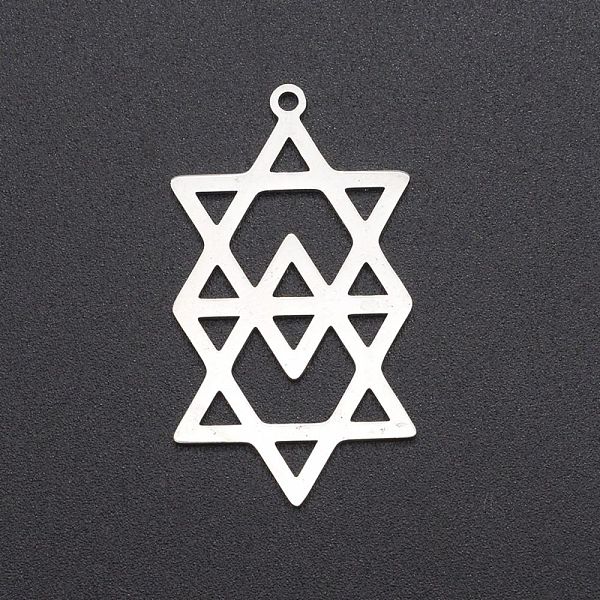 PandaHall 201 Stainless Steel Pendants, Laser Cut, Star of David, Stainless Steel Color, 35.5x20x1mm, Hole: 1.5mm 201 Stainless Steel Star
PandaHall 201 Stainless Steel Pendants, Laser Cut, Star of David, Stainless Steel Color, 35.5x20x1mm, Hole: 1.5mm 201 Stainless Steel Star