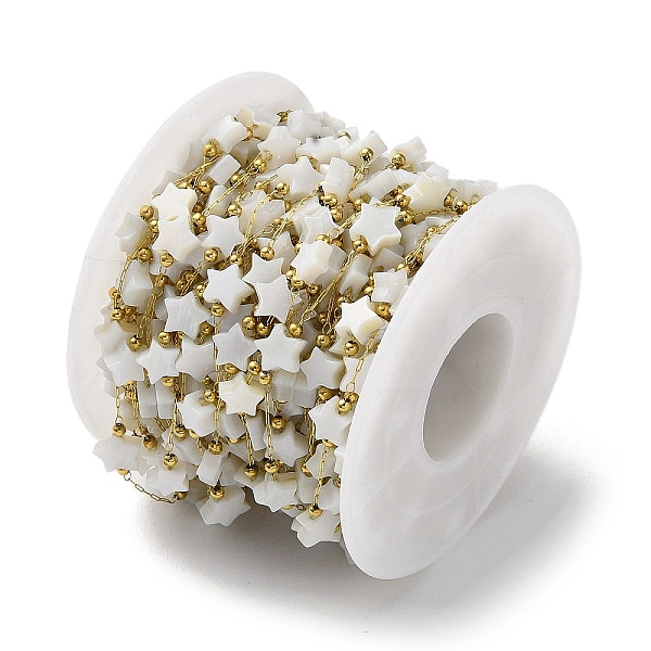 PandaHall Ion Plating(IP) Real 18K Gold Plated 316 Stainless Steel Paperclip Chains, with Star Natural White Shell Beaded, with Spool...
PandaHall Ion Plating(IP) Real 18K Gold Plated 316 Stainless Steel Paperclip Chains, with Star Natural White Shell Beaded, with Spool...