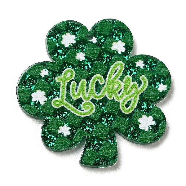 PandaHall Saint Patrick's Day Theme Acrylic Pendants, with Glitter Powder, Clover, 37x37.5x2mm, Hole: 1.6mm Acrylic Clover Green
PandaHall Saint Patrick's Day Theme Acrylic Pendants, with Glitter Powder, Clover, 37x37.5x2mm, Hole: 1.6mm Acrylic Clover Green