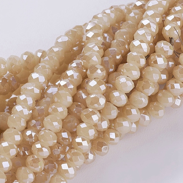 PandaHall Electroplate Glass Beads Strands, Pearl Luster Plated, Faceted, Rondelle, Light Khaki, 3~3.5x2~2.5mm, Hole: 0.8mm, about...
PandaHall Electroplate Glass Beads Strands, Pearl Luster Plated, Faceted, Rondelle, Light Khaki, 3~3.5x2~2.5mm, Hole: 0.8mm, about...