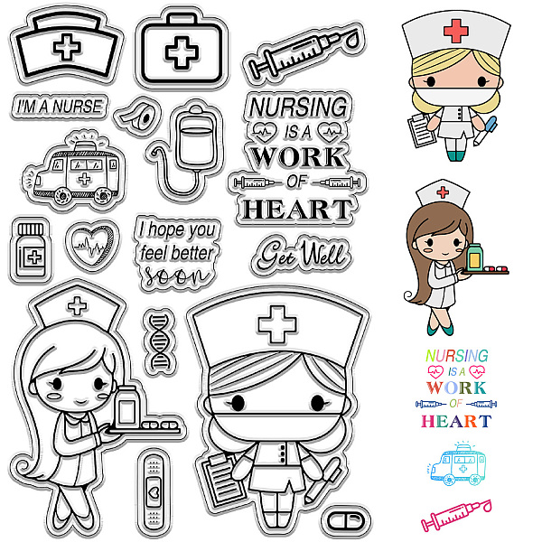 PandaHall CRASPIRE Nurses Clear Stamps Word Reusable Background Postmark Transparent Silicone Stamp Seals for Nurse's Day Journaling Card...
PandaHall CRASPIRE Nurses Clear Stamps Word Reusable Background Postmark Transparent Silicone Stamp Seals for Nurse's Day Journaling Card...