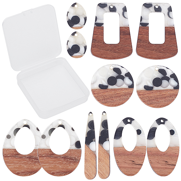 PandaHall SUNNYCLUE Resin & Walnut Wood Pendants, Mixed Shapes, Clear, 12pcs/box Resin+Wood Mixed Shapes Clear
PandaHall SUNNYCLUE Resin & Walnut Wood Pendants, Mixed Shapes, Clear, 12pcs/box Resin+Wood Mixed Shapes Clear