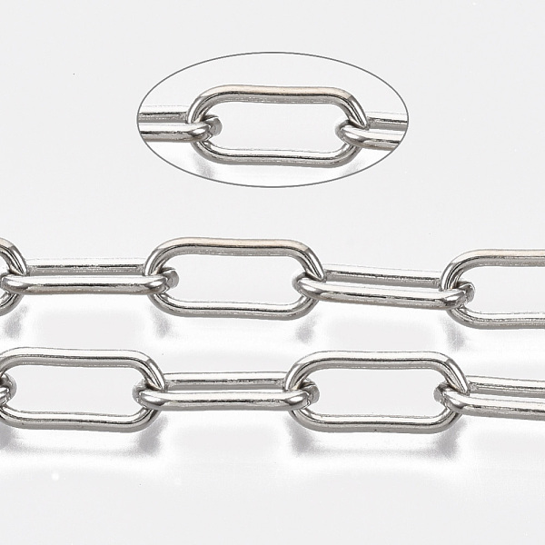 PandaHall Unwelded Iron Paperclip Chains, Drawn Elongated Cable Chains, with Spool, Platinum, 14x6x1.4mm, about 82.02 Feet(25m)/roll Iron
PandaHall Unwelded Iron Paperclip Chains, Drawn Elongated Cable Chains, with Spool, Platinum, 14x6x1.4mm, about 82.02 Feet(25m)/roll Iron