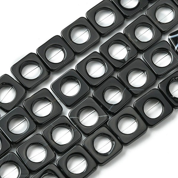 PandaHall Natural Black Onyx Beads Strands, Dyed & Heated, Square with Hollow Round, 12x12x3mm, Hole: 0.8mm, about 33pcs/strand...
PandaHall Natural Black Onyx Beads Strands, Dyed & Heated, Square with Hollow Round, 12x12x3mm, Hole: 0.8mm, about 33pcs/strand...