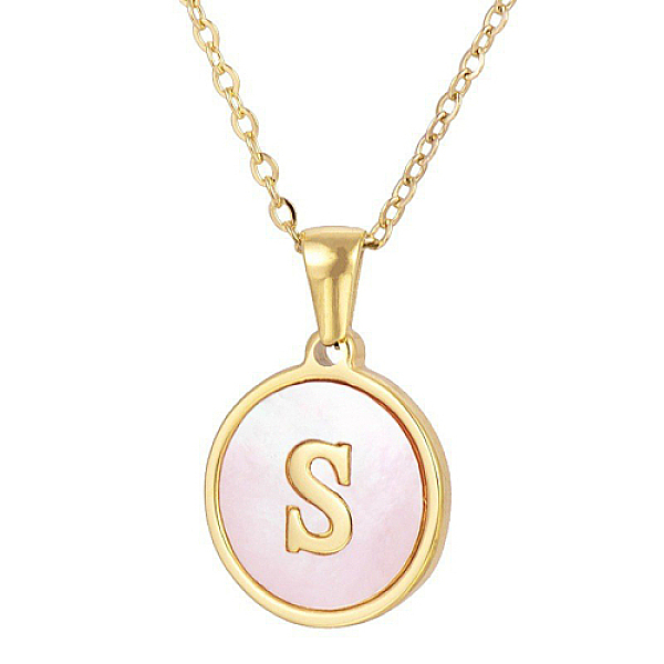PandaHall Natural Shell Initial Letter Pendant Necklace, with Golden Stainless Steel Cable Chains, Letter S, 17.72 inch(45cm) Shell Letter S..., Pink
PandaHall Natural Shell Initial Letter Pendant Necklace, with Golden Stainless Steel Cable Chains, Letter S, 17.72 inch(45cm) Shell Letter S..., Pink