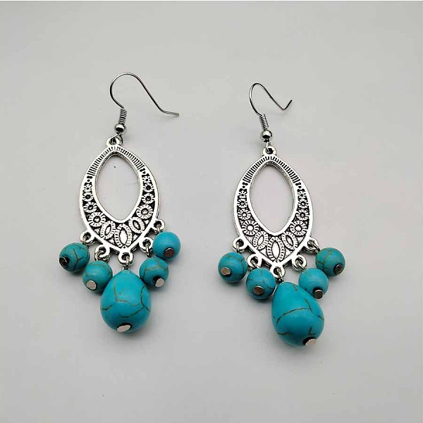 PandaHall Bohemian Tassel Synthetic Turquoise & Alloy Dangle Earrings for Women Synthetic Turquoise
PandaHall Bohemian Tassel Synthetic Turquoise & Alloy Dangle Earrings for Women Synthetic Turquoise