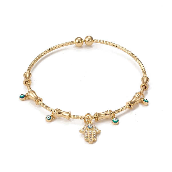 PandaHall Rack Plating Brass Micro Pave Cubic Zirconia Hamsa Hand Bangles, Enamel Evil Eye Charm Bangles for Women, Long-Lasting Plated..., Clear
PandaHall Rack Plating Brass Micro Pave Cubic Zirconia Hamsa Hand Bangles, Enamel Evil Eye Charm Bangles for Women, Long-Lasting Plated..., Clear