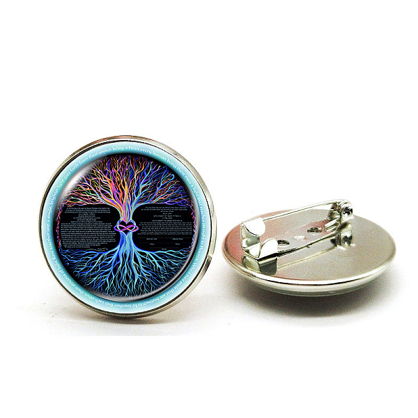 PandaHall Alloy Pin, Glass Flat Round with Tree of Life Brooch, Platinum, 25mm Alloy
PandaHall Alloy Pin, Glass Flat Round with Tree of Life Brooch, Platinum, 25mm Alloy