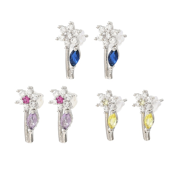 PandaHall Flower Platinum Brass Stud Earrings, with Clear Cubic Zirconia, Long-Lasting Plated, Lead Free & Cadmium Free, Mixed Color..., Multicolor
PandaHall Flower Platinum Brass Stud Earrings, with Clear Cubic Zirconia, Long-Lasting Plated, Lead Free & Cadmium Free, Mixed Color..., Multicolor