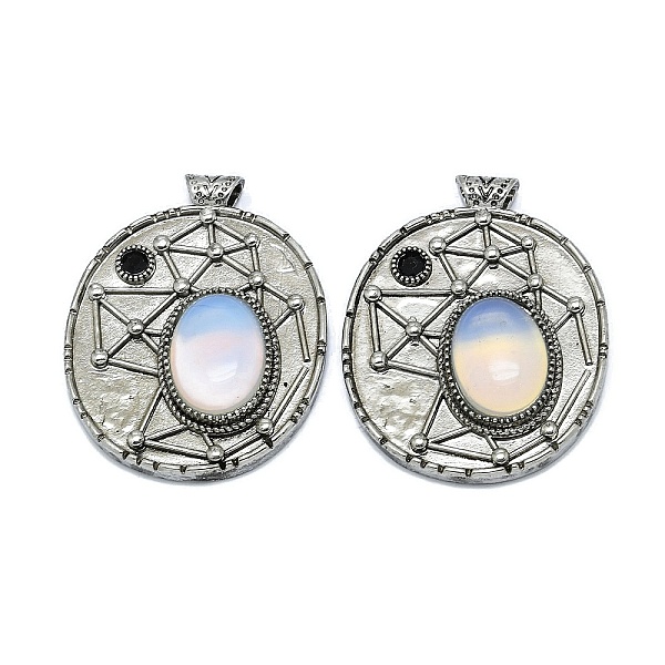 PandaHall Opalite Oval Pendants, Rack Plating Antique Silver Plated Brass Pave Rhinestone Oval Charms, Cadmium Free & Lead Free, 45x35x8mm...
PandaHall Opalite Oval Pendants, Rack Plating Antique Silver Plated Brass Pave Rhinestone Oval Charms, Cadmium Free & Lead Free, 45x35x8mm...