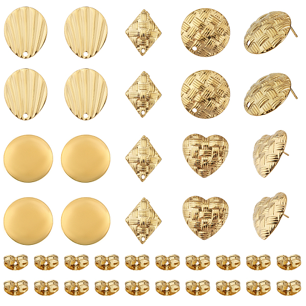 PandaHall CHGCRAFT 20Pcs 5 Style 304 Stainless Steel Stud Earring Findings, with Vertical Loop, Flat Round & Heart & Rhombus & Shell Shape...
PandaHall CHGCRAFT 20Pcs 5 Style 304 Stainless Steel Stud Earring Findings, with Vertical Loop, Flat Round & Heart & Rhombus & Shell Shape...