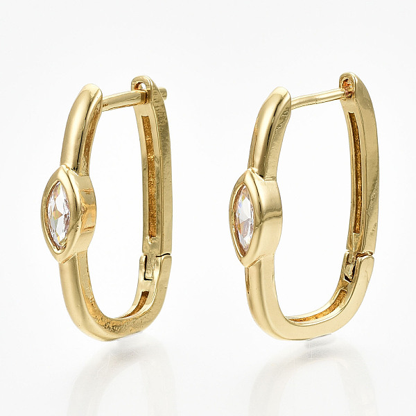 PandaHall Brass Micro Pave Clear Cubic Zirconia Huggie Hoop Earring, Nickel Free, Oval with Horse Eye, Real 16K Gold Plated, 21.5x4.5x14mm...
PandaHall Brass Micro Pave Clear Cubic Zirconia Huggie Hoop Earring, Nickel Free, Oval with Horse Eye, Real 16K Gold Plated, 21.5x4.5x14mm...