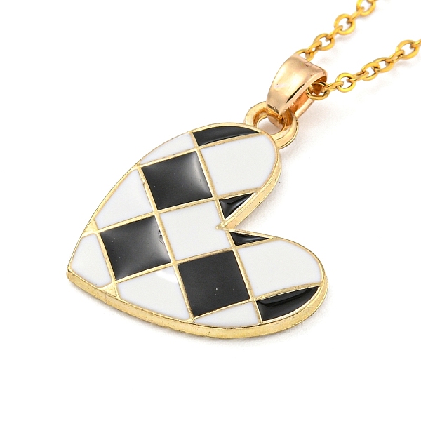 PandaHall 201 Stainless Steel Cable Chain Necklaces, Heart Alloy Enamel Pendant Necklaces, Golden, 15.08~15.55 inch(38.3~39.5cm) 201..., Black
PandaHall 201 Stainless Steel Cable Chain Necklaces, Heart Alloy Enamel Pendant Necklaces, Golden, 15.08~15.55 inch(38.3~39.5cm) 201..., Black