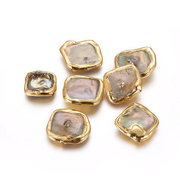 PandaHall Natural Cultured Freshwater Pearl Beads, Dyed, with Brass Findings, Nuggets, Dark Slate Gray, Golden, 20~34x20~26.5x4.5~6mm, Hole...
PandaHall Natural Cultured Freshwater Pearl Beads, Dyed, with Brass Findings, Nuggets, Dark Slate Gray, Golden, 20~34x20~26.5x4.5~6mm, Hole...
