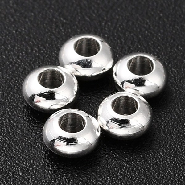 PandaHall Brass Beads, Long-Lasting Plated, Rondelle, 925 Sterling Silver Plated, 3.5x1.8mm, Hole: 1.5mm Brass Rondelle
PandaHall Brass Beads, Long-Lasting Plated, Rondelle, 925 Sterling Silver Plated, 3.5x1.8mm, Hole: 1.5mm Brass Rondelle