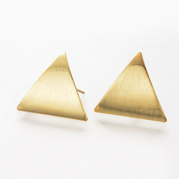 PandaHall Ear Stud Findings, with Loop, Nickel Free, Real 18K Gold Plated, Triangle, 22x19.5mm, Hole: 2mm, Pin: 0.8mm Brass Triangle
PandaHall Ear Stud Findings, with Loop, Nickel Free, Real 18K Gold Plated, Triangle, 22x19.5mm, Hole: 2mm, Pin: 0.8mm Brass Triangle