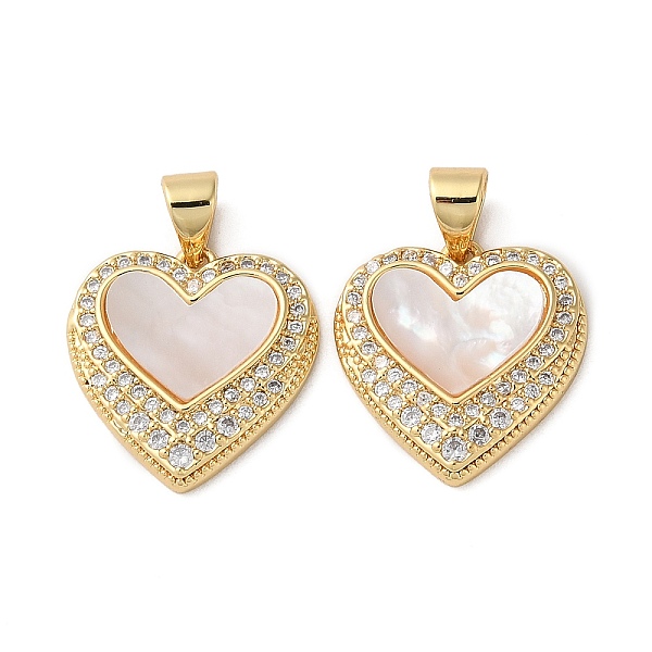 PandaHall Brass Micro Pave Cubic Zirconia Pendants, with Shell, Heart, Real 18K Gold Plated, 17x16x2.5mm, Hole: 4.5x3.5mm Brass+Cubic..., White
PandaHall Brass Micro Pave Cubic Zirconia Pendants, with Shell, Heart, Real 18K Gold Plated, 17x16x2.5mm, Hole: 4.5x3.5mm Brass+Cubic..., White