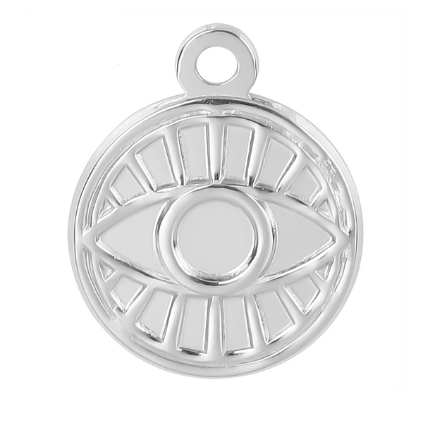 PandaHall Stainless Steel Pendants, Flat Round with Evil Eye Charms, Stainless Steel Color, 19x16x2mm, Hole: 2mm Stainless Steel Flat Round
PandaHall Stainless Steel Pendants, Flat Round with Evil Eye Charms, Stainless Steel Color, 19x16x2mm, Hole: 2mm Stainless Steel Flat Round