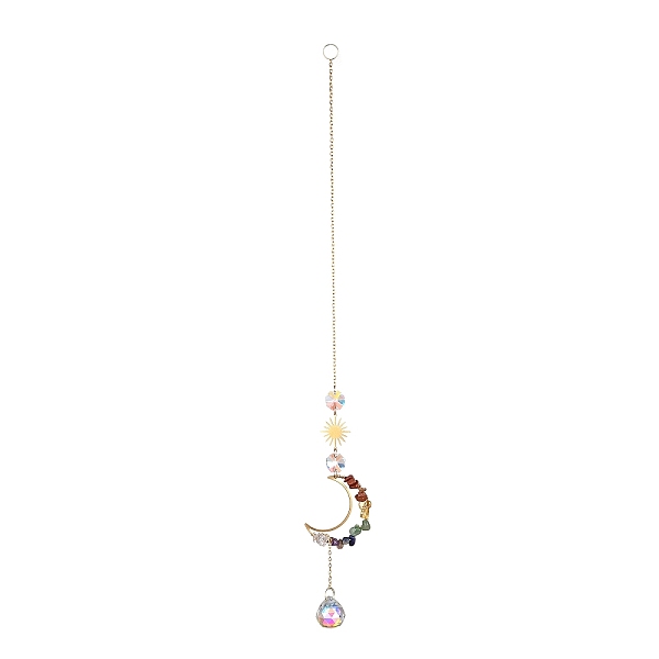 PandaHall Teardrop & Moon & Sun Glass Hanging Suncatchers, Iron Warpped Gemstone Chip Suncatchers Rainbow Maker for Windows, Garden...
PandaHall Teardrop & Moon & Sun Glass Hanging Suncatchers, Iron Warpped Gemstone Chip Suncatchers Rainbow Maker for Windows, Garden...