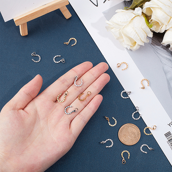 PandaHall Unicraftale 304 Stainless Steel Charms, Horseshoe, Golden & Stainless Steel Color, 13x10x1mm, Hole: 3mm, 2 colors, 8pcs/color...
PandaHall Unicraftale 304 Stainless Steel Charms, Horseshoe, Golden & Stainless Steel Color, 13x10x1mm, Hole: 3mm, 2 colors, 8pcs/color...