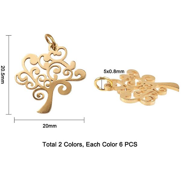 PandaHall UNICRAFTALE 12pcs 304 Stainless Steel Tree of Life Pattern Pendants Mixed Color Charms 2.5mm Small Hole Pendant Metal Material...
PandaHall UNICRAFTALE 12pcs 304 Stainless Steel Tree of Life Pattern Pendants Mixed Color Charms 2.5mm Small Hole Pendant Metal Material...
