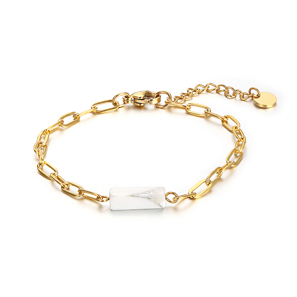 PandaHall Natural Howlite Cube Link Bracelets, Stainless Steel Chains Bracelets for Women Howlite
PandaHall Natural Howlite Cube Link Bracelets, Stainless Steel Chains Bracelets for Women Howlite