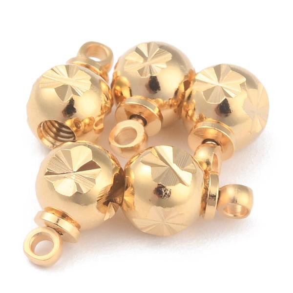 PandaHall Brass Beads, Long-Lasting Plated, Round, Real 24K Gold Plated, 8.5x5.5~6mm, Hole: 1.4mm, Screw: 3x6.2mm Brass Round
PandaHall Brass Beads, Long-Lasting Plated, Round, Real 24K Gold Plated, 8.5x5.5~6mm, Hole: 1.4mm, Screw: 3x6.2mm Brass Round