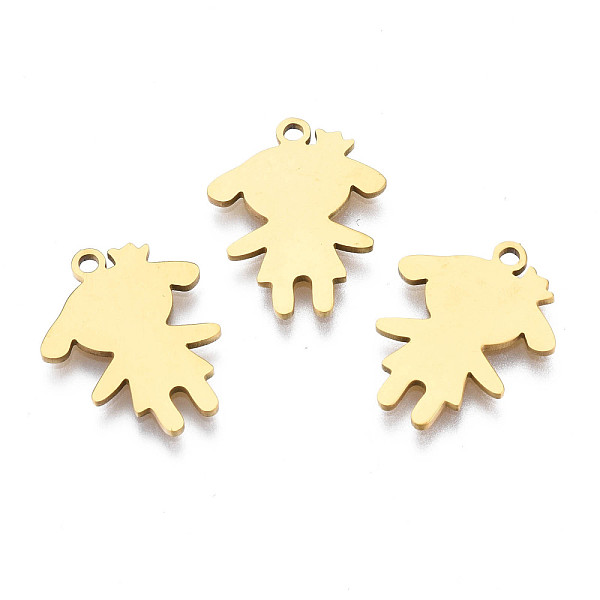PandaHall Ion Plating(IP) 201 Stainless Steel Pendants, Laser Cut, Girl Silhouette Charm, Golden, 17x13.5x1mm, Hole: 1.4mm 201 Stainless...
PandaHall Ion Plating(IP) 201 Stainless Steel Pendants, Laser Cut, Girl Silhouette Charm, Golden, 17x13.5x1mm, Hole: 1.4mm 201 Stainless...