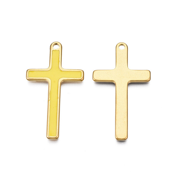 PandaHall 304 Stainless Steel Enamel Pendants, Real 18K Gold Plated, Cross, Yellow, 40x22x1.5mm, Hole: 2mm Stainless Steel+Enamel Cross...
PandaHall 304 Stainless Steel Enamel Pendants, Real 18K Gold Plated, Cross, Yellow, 40x22x1.5mm, Hole: 2mm Stainless Steel+Enamel Cross...