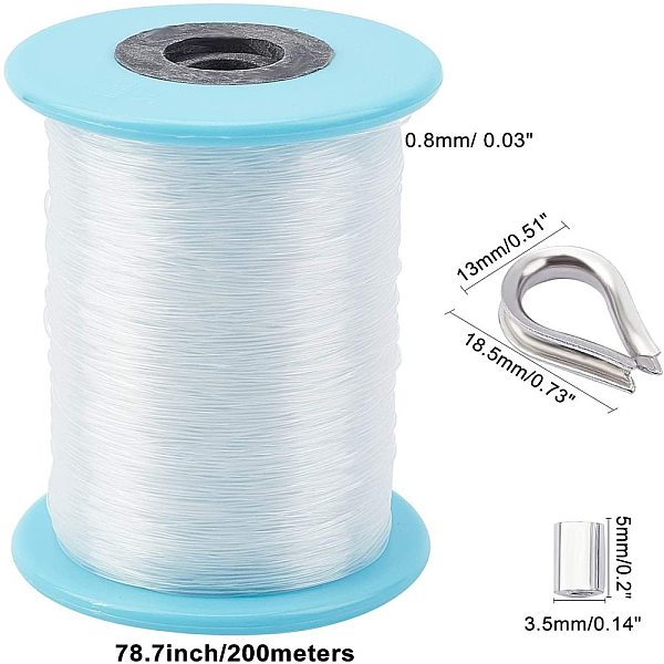 PandaHall AHANDMAKER Strong Clear Nylon Wire, 218 Yd Nylon Wire with 20 Psc Stainless Steel Thimble and 50 Pcs Aluminum Crimping Sleeves for...
PandaHall AHANDMAKER Strong Clear Nylon Wire, 218 Yd Nylon Wire with 20 Psc Stainless Steel Thimble and 50 Pcs Aluminum Crimping Sleeves for...
