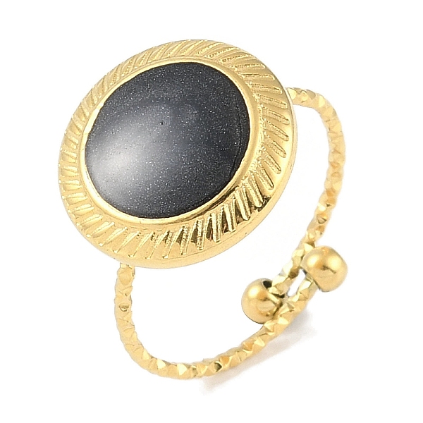 PandaHall Ion Plating(IP) 304 Stainless Steel Enamel Flat Round Open Cuff Rings for Women, Real 18K Gold Plated, Inner Diameter: Adjustable..., Black
PandaHall Ion Plating(IP) 304 Stainless Steel Enamel Flat Round Open Cuff Rings for Women, Real 18K Gold Plated, Inner Diameter: Adjustable..., Black