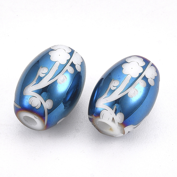 PandaHall Electroplate Glass Beads, Barrel with Flower Pattern, Blue Plated, 11x8mm, Hole: 1.6mm, 200pcs/bag Glass Flower
PandaHall Electroplate Glass Beads, Barrel with Flower Pattern, Blue Plated, 11x8mm, Hole: 1.6mm, 200pcs/bag Glass Flower