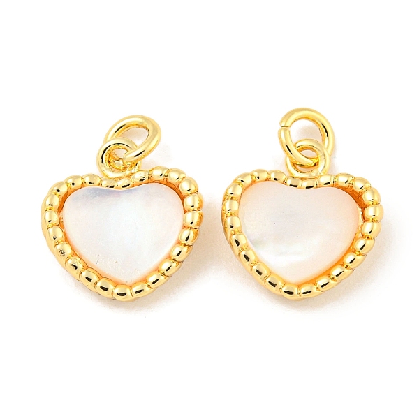PandaHall Natural Shell & Brass Heart Charms with Jump Rings, Real 18K Gold Plated, 11x10x3mm, Hole: 2mm Shell Heart
PandaHall Natural Shell & Brass Heart Charms with Jump Rings, Real 18K Gold Plated, 11x10x3mm, Hole: 2mm Shell Heart