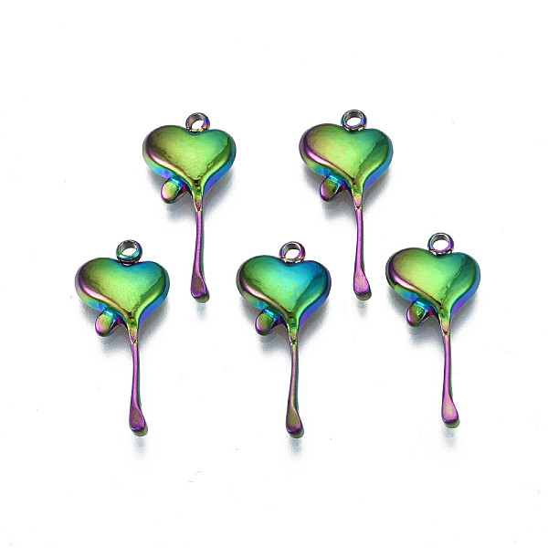 PandaHall Ion Plating(IP) 304 Stainless Steel Pendants, Cadmium Free & Nickel Free & Lead Free, Melting Heart, Rainbow Color, 19.5x8.5x2.5mm...
PandaHall Ion Plating(IP) 304 Stainless Steel Pendants, Cadmium Free & Nickel Free & Lead Free, Melting Heart, Rainbow Color, 19.5x8.5x2.5mm...