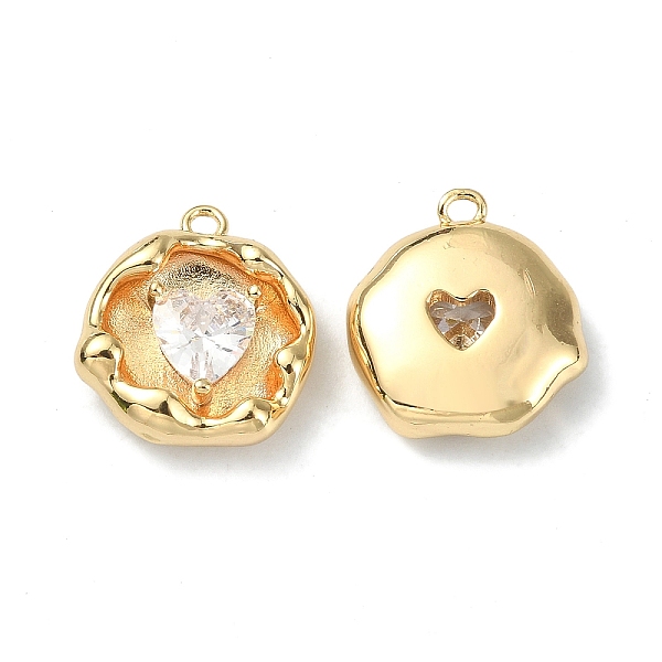 PandaHall Rack Plating Brass Clear Cubic Zirconia Charms, Flat Round with Heart Charm, Real 18K Gold Plated, 15x14x4mm, Hole: 1.5mm...
PandaHall Rack Plating Brass Clear Cubic Zirconia Charms, Flat Round with Heart Charm, Real 18K Gold Plated, 15x14x4mm, Hole: 1.5mm...