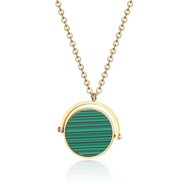 PandaHall Peacock Stone Pendant Necklaces, Stainless Steel Cable Chain Necklaces Malachite Flat Round
PandaHall Peacock Stone Pendant Necklaces, Stainless Steel Cable Chain Necklaces Malachite Flat Round