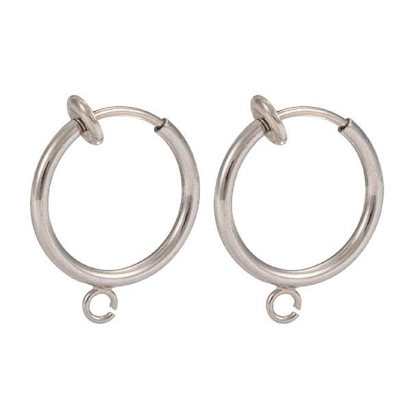 PandaHall 316 Surgical Stainless Steel Clip-on Hoop Earrings, For Non-pierced Ears, with Brass Spring Findings, Stainless Steel Color &...
PandaHall 316 Surgical Stainless Steel Clip-on Hoop Earrings, For Non-pierced Ears, with Brass Spring Findings, Stainless Steel Color &...