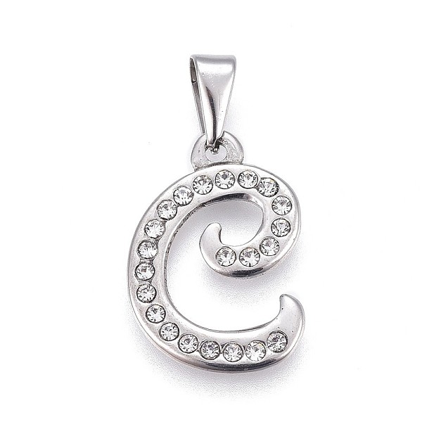 PandaHall 304 Stainless Steel Pendants, with Rhinestone, Letter, Letter.C, 23x16x2mm, Hole: 3~3.5x7.5~8mm Stainless Steel+Rhinestone Letter..., Clear
PandaHall 304 Stainless Steel Pendants, with Rhinestone, Letter, Letter.C, 23x16x2mm, Hole: 3~3.5x7.5~8mm Stainless Steel+Rhinestone Letter..., Clear