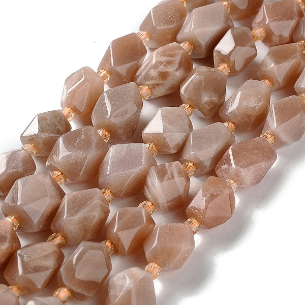 PandaHall Natural Peach Moonstone Beads Strands, with Seed Beads, Faceted, Rhombus, 12~15x9~12x9~12mm, Hole: 1~1.2mm, about 20~21pcs/strand...
PandaHall Natural Peach Moonstone Beads Strands, with Seed Beads, Faceted, Rhombus, 12~15x9~12x9~12mm, Hole: 1~1.2mm, about 20~21pcs/strand...