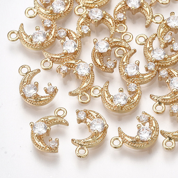 PandaHall Brass Cubic Zirconia Charms, Moon, Clear, Real 18K Gold Plated, 9.5x6x2.5mm, Hole: 1mm Brass+Cubic Zirconia Moon Clear
PandaHall Brass Cubic Zirconia Charms, Moon, Clear, Real 18K Gold Plated, 9.5x6x2.5mm, Hole: 1mm Brass+Cubic Zirconia Moon Clear