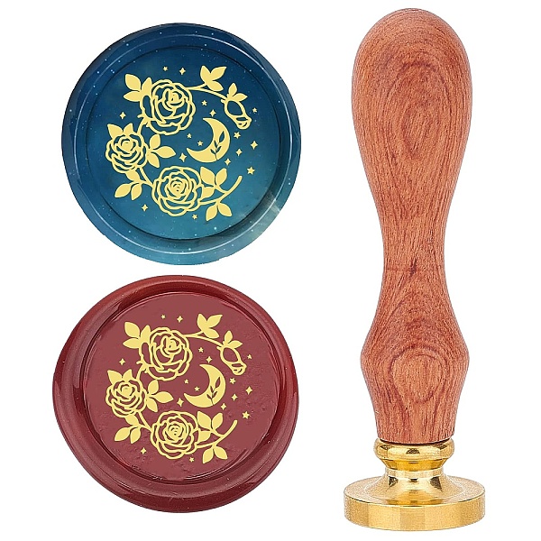 PandaHall Brass Wax Seal Stamp with Rosewood Handle, for DIY Scrapbooking, Rose Pattern, 25mm Brass Flower
PandaHall Brass Wax Seal Stamp with Rosewood Handle, for DIY Scrapbooking, Rose Pattern, 25mm Brass Flower