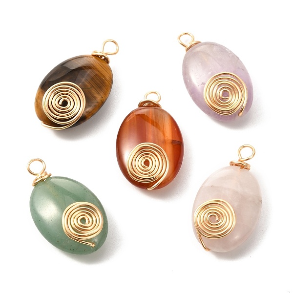 PandaHall Natural Mixed Gemstone Pendants, with Brass Real 18K Gold Plated Findings, Oval, 31x18x9mm, Hole: 4x3.5mm Mixed Stone Oval
PandaHall Natural Mixed Gemstone Pendants, with Brass Real 18K Gold Plated Findings, Oval, 31x18x9mm, Hole: 4x3.5mm Mixed Stone Oval