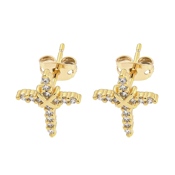 PandaHall Brass Micro Pave Cubic Zirconia Ear Studs, Cross, Real 18K Gold Plated, 14.5x11.5mm Brass Cross Clear
PandaHall Brass Micro Pave Cubic Zirconia Ear Studs, Cross, Real 18K Gold Plated, 14.5x11.5mm Brass Cross Clear