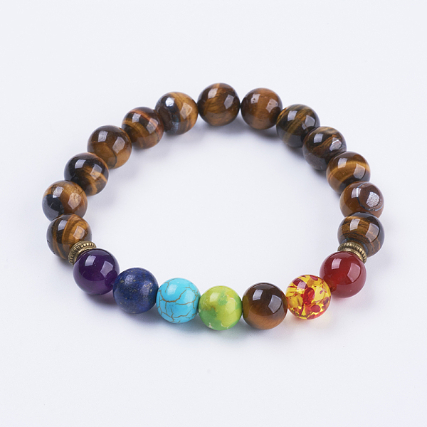 PandaHall Natural Tiger Eye Stretch Bracelets, with Mixed Stone and Alloy Findings, 2-3/8 inch(59mm) Tiger Eye Multicolor
PandaHall Natural Tiger Eye Stretch Bracelets, with Mixed Stone and Alloy Findings, 2-3/8 inch(59mm) Tiger Eye Multicolor