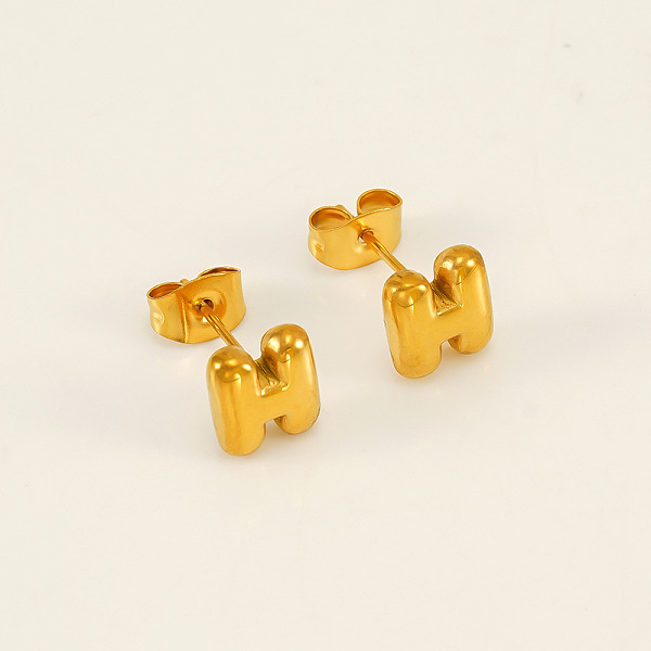 PandaHall Chunk Letter 304 Stainless Steel Stud Earrings for Women, Real 18K Gold Plated, Letter H, 7.5~8.5x5~10.5mm 304 Stainless Steel...
PandaHall Chunk Letter 304 Stainless Steel Stud Earrings for Women, Real 18K Gold Plated, Letter H, 7.5~8.5x5~10.5mm 304 Stainless Steel...